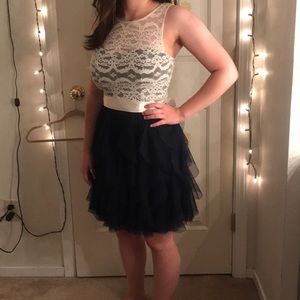 Cream & Navy Dress
